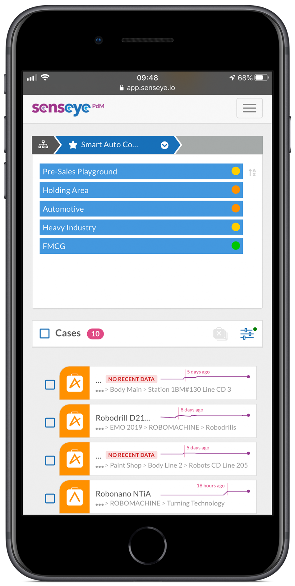 screenshot of Senseye PdM